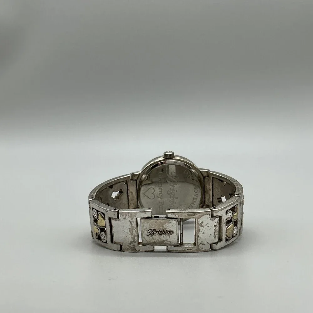Brighton Gramercy Park Women Watch 35mm Silver Hearts Bracelet New Battery 6.25